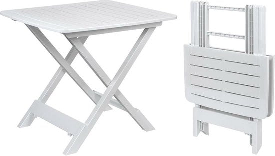 Table pliante Pro Garden / table de camping en plastique 45 x 43 x 50 cm, blanche