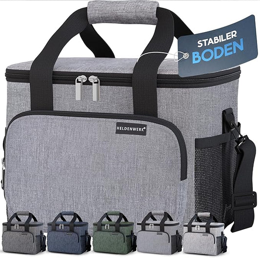 HELDENWERK Grand sac isotherme, pliable, glacière isotherme, sac thermo, étanche et imperméable, sac à pique-nique, sac à déjeuner, sac thermo, sac isotherme - Gris