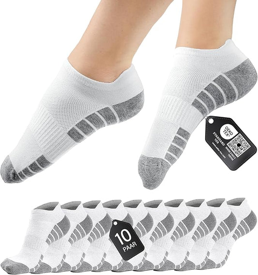 Heroism Sneaker socks for women and men 10 pairs - Chaussettes de sport courtes en coton respirant - Taille 39-42