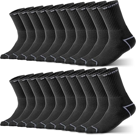 HELDENWERK 10 paires de chaussettes de travail pour hommes, premium | chaussettes de travail renforcées en coton respirant | chaussettes de travail robustes avec ceinture confortable - Taille 43-46 - noir/gris