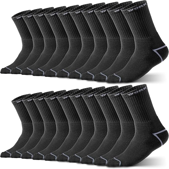 Hero Work 10 paires de chaussettes de travail de qualité supérieure pour hommes - coton renforcé, ceinture confortable, durable - Taille 47-50