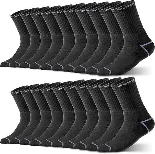 Hero Work 10 paires de chaussettes de travail pour hommes - Chaussettes en coton renforcé de qualité supérieure avec ceinture confortable - Taille 39-42