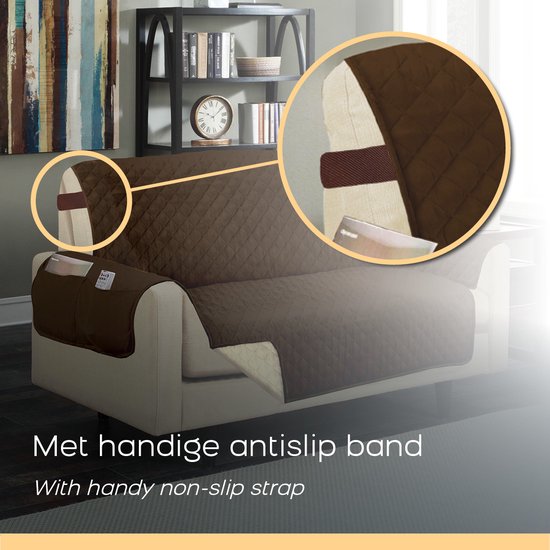 Âne Orange, Housse de canapé Housse de canapé Love Seat - 223x177 cm - Marron/crème - Couverture pour chien - Housse de canapé - Housse de canapé chien/chat - Housse de meuble déperlante