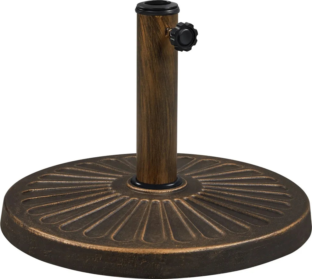 Pied de parasol Yaheetech 10 kg Ø 46 cm - Bronze - Pied de parasol rond pour mâts de parasol Ø 38/48 mm