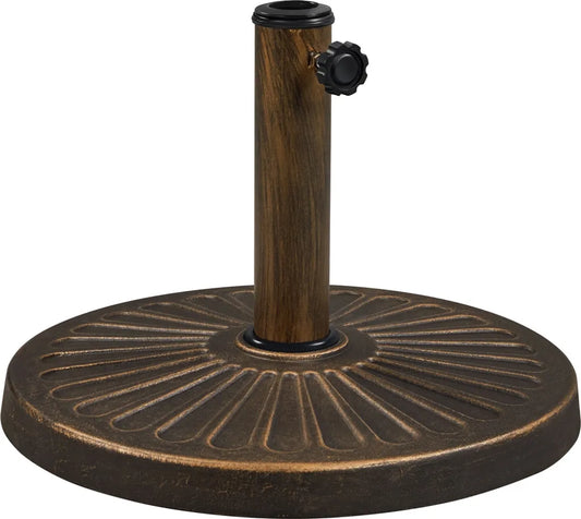 Pied de parasol Yaheetech 10 kg Ø 46 cm - Bronze - Pied de parasol rond pour mâts de parasol Ø 38/48 mm