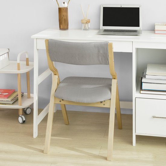 Chaise pliante - Chaise de cuisine - Chaise de bureau pour enfants - Structure en bois de bouleau - Confort rembourré - Housse amovible et lavable - 48 cm x 14 cm x 91 cm