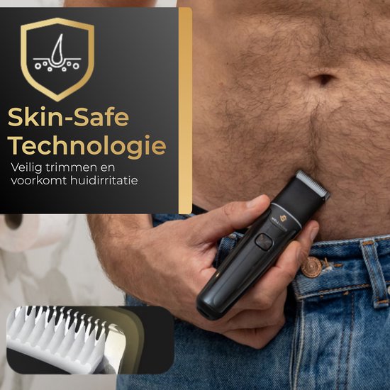 Wellshave 2 in 1 Bodygroomer Men - Tondeuse Multi pour le corps et la barbe - Tondeuse poils pubiens homme - Tondeuse corps homme - Tondeuse nez - Dual Groomer