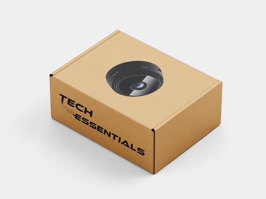 Mini caméra espion cachée Tech Essentials - 1080p - Avec application Wi-Fi - Micro caméra de sécurité secrète - Intérieur - Espionnage - Caméra de surveillance pour nounou - Appareil d'écoute - Noir