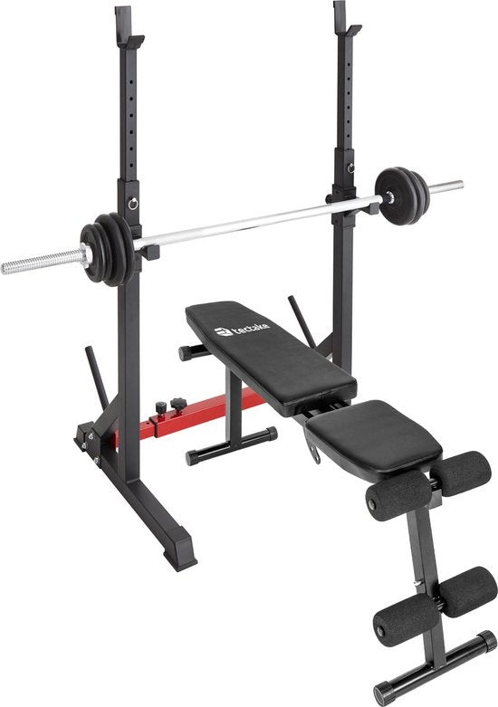 tectake® - squat rack - rack à squat - Apollo - noir / rouge - 404236