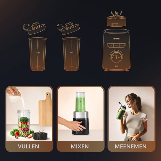 JAP Appliances AeroBlend (Attachment) - Deux tasses à emporter - 700 ML