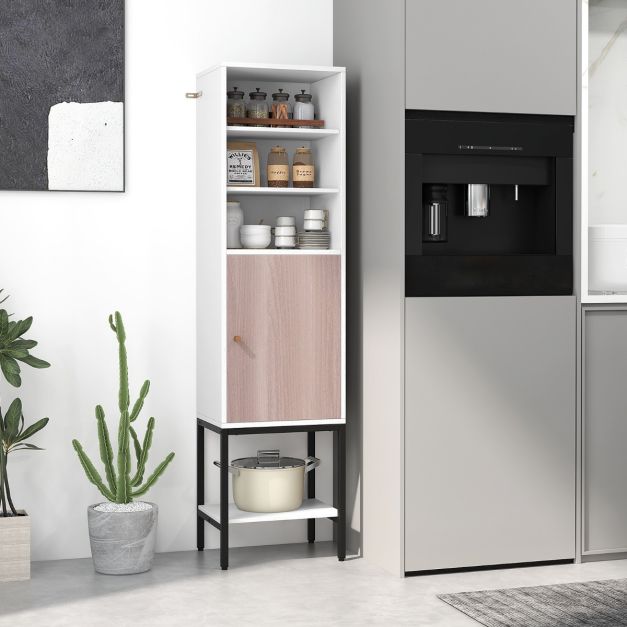 Armoire Coast - Bois & MDF - Système anti-basculement - 38 x 30 x 146 cm - Blanc