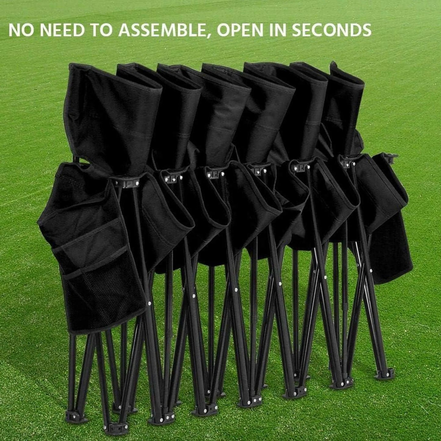Yaheetech Banc de camping pliable pour 6 personnes - 270 x 49 x 82 cm - équipé d'un tissu 600D Oxford, d'un sac de transport et de poches latérales - pour les équipes sportives et les événements - métal noir