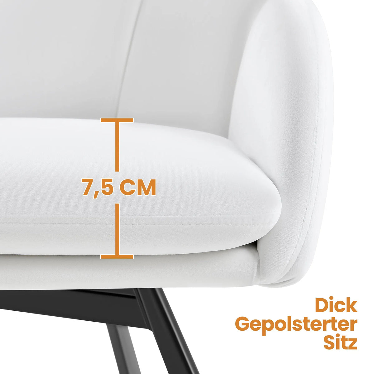 Yaheetech Swivel Chair Floral - Mécanisme de pivotement à 360°, coussin d'assise amovible et base en métal en forme de X - Pour chambre et bureau à domicile - Bouclé blanc et métal - 57 x 61 x 75 cm
