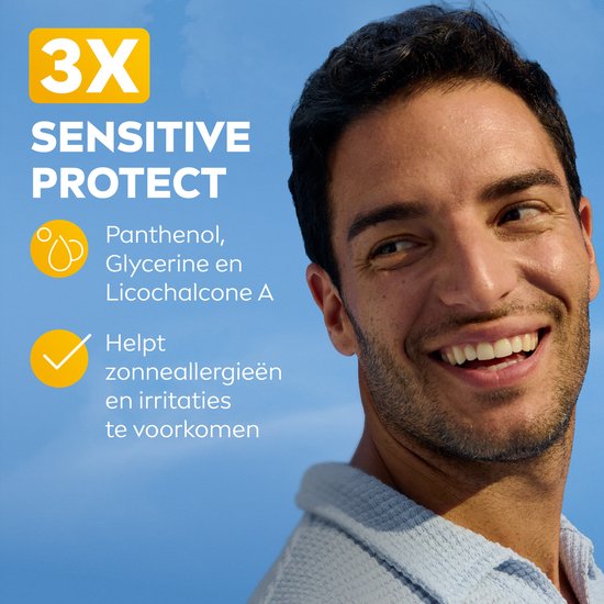 NIVEA SUN UV Face Senstive SPF50+ Sunscreen Face - Pour les peaux sensibles - Formule respirante et non grasse - Sans parfum - 40ml