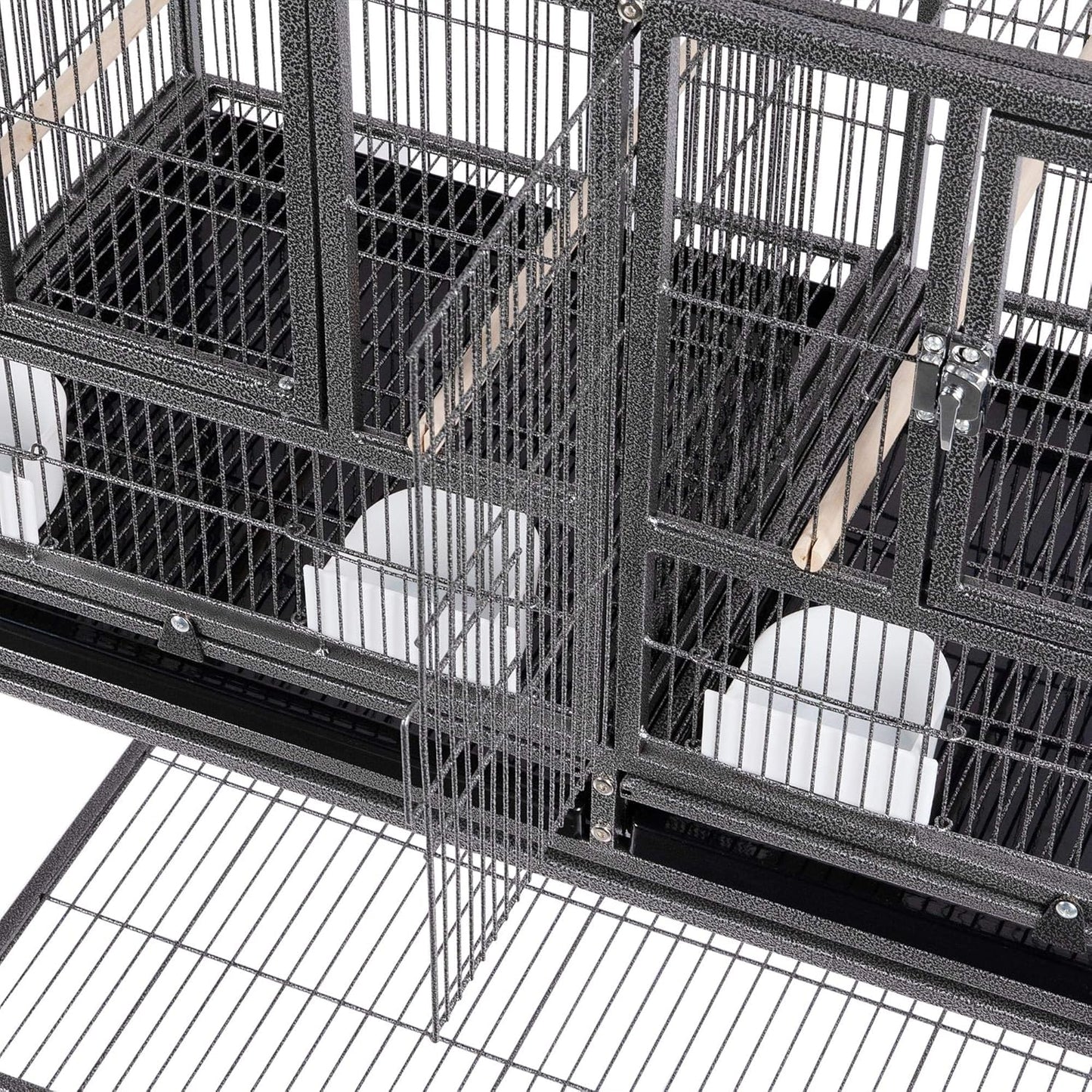 Yaheetech Double Bird Cage - With Wheels - Metal - 95.5 x 45.5 x 105 cm - Black