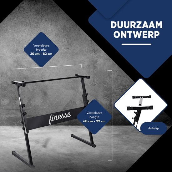 Finesse Keyboard Stand - Adjustable - Tripod - Piano Stand - Keyboard Stand