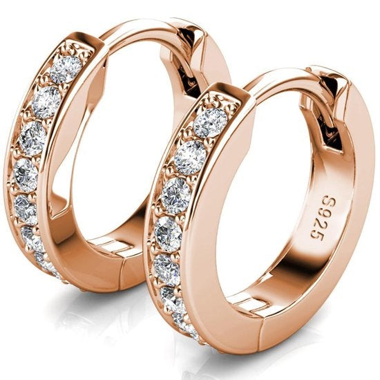 Yolora Boucles d'oreilles enfants avec cristaux Kalpa Camaka - couleur Ros� - plaqué or 18K Ros�