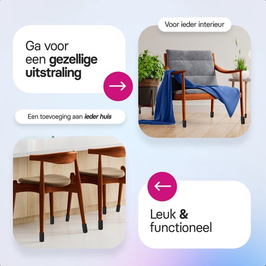 Protège-pieds de chaise Roegaarden - Noir - 24 pièces