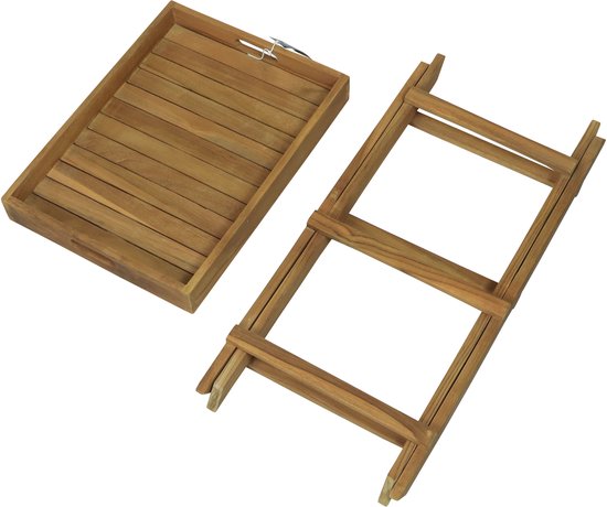 Table d'appoint pliable AXI Inda Teak – Avec plateau amovible – 39 x 29 x 50 cm – Bois de teck – Légère – Pliable – Pour le jardin, la terrasse et le balcon