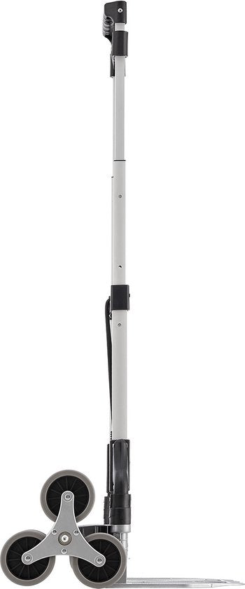 Chariot d'escalier pliant Juskys - de marche - Max. 80 kg - Gants et corde extensible inclus - noir/métal