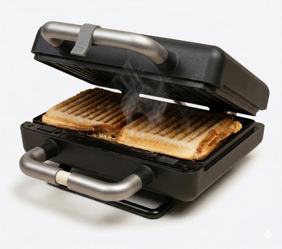 Appareil à croque-monsieur Gadgy Premium pour 2 croque-monsieur – Noir - Gril 3-en-1, appareil à croque-monsieur et gaufrier - Plaques interchangeables - 600 W - Très puissant - 2 gaufres de Bruxelles - Croque-monsieur