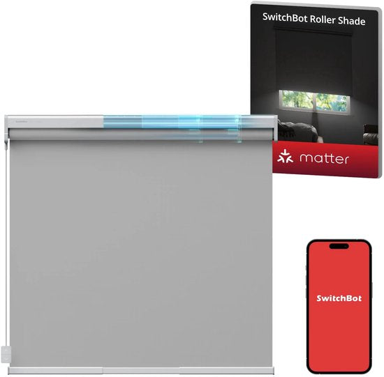 SwitchBot - Stores intelligents réglables pour toutes les fenêtres - Grand / 110-140cm - Gris