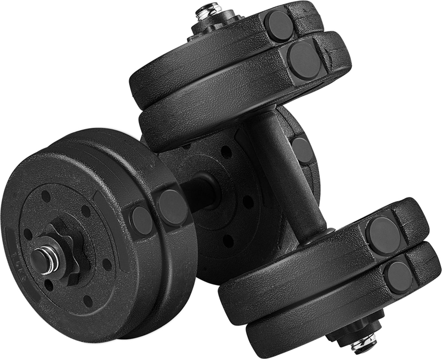 Yaheetech set d'haltères réglable 2x 15 kg noir - haltère 33.7 cm - poignée Ø30 mm