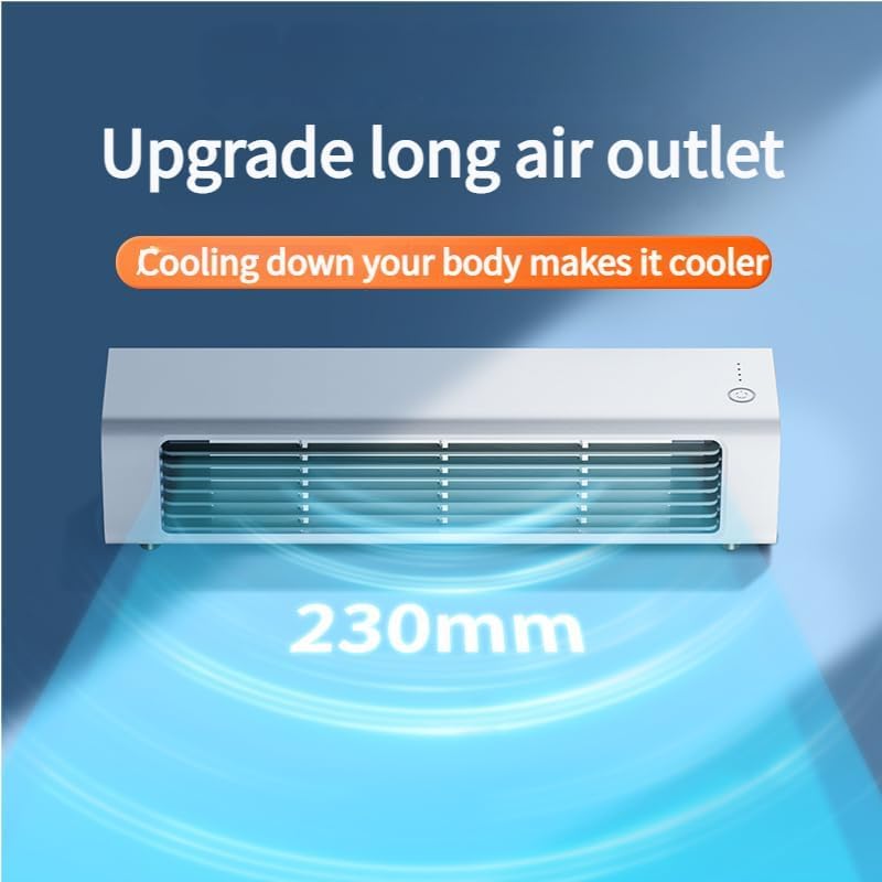 Climatiseur personnel Breezmax - Mini-climatiseur portable à 360° avec télécommande - Rechargeable 4 000 mAh - 325 mm - Blanc