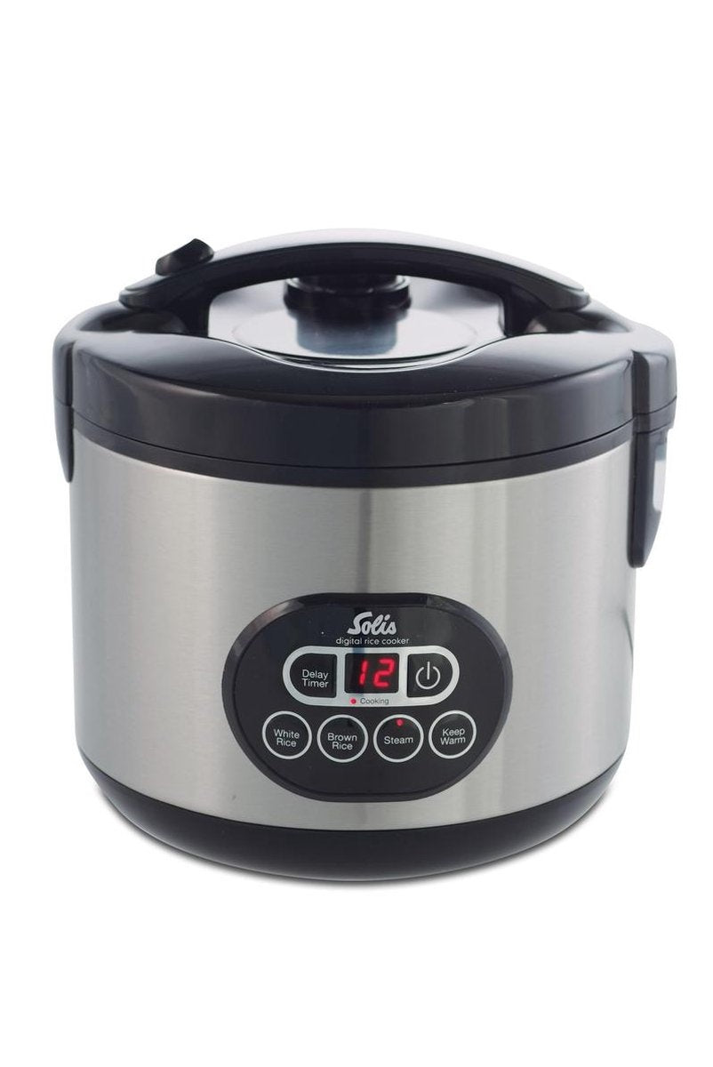 Solis Rice Cooker Duo Programm 817 - Cuiseur de riz et cuiseur vapeur - Cuiseur vapeur de légumes - Argent
