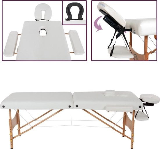 tectake® - Table de massage Table de traitement - matelas de 7,5 cm de haut + coussins roulants et sac de transport - divan de traitement - sac de rangement inclus - pliable