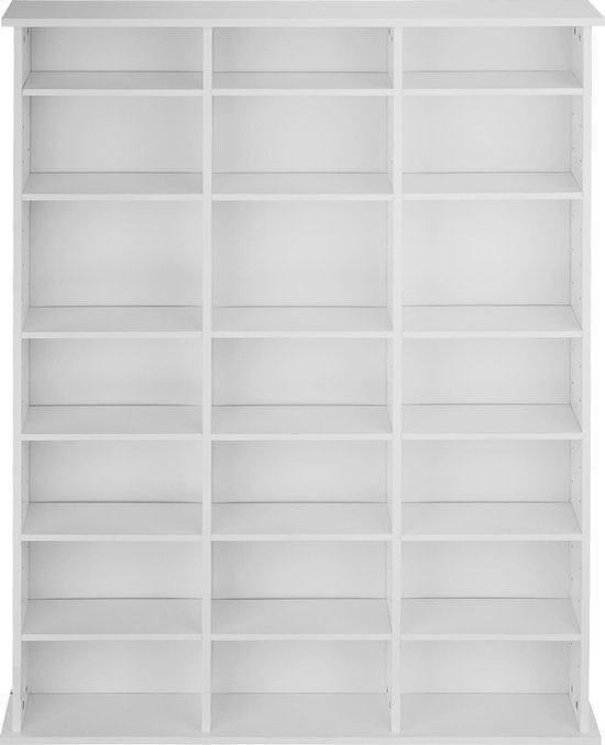 tectake - Bibliothèque CD Stevie 105,5x19x136,5cm - blanc - 403618