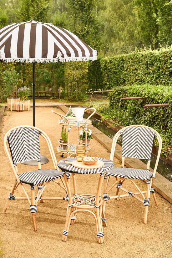 Parasol - In The Mood - Collection Osborn - H238 x Ø220 cm - Noir, blanc