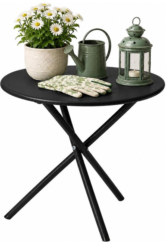 Table d'appoint Ambiance Tuin - noire - métal - diamètre 48 cm - hauteur 48 cm - ronde - table basse