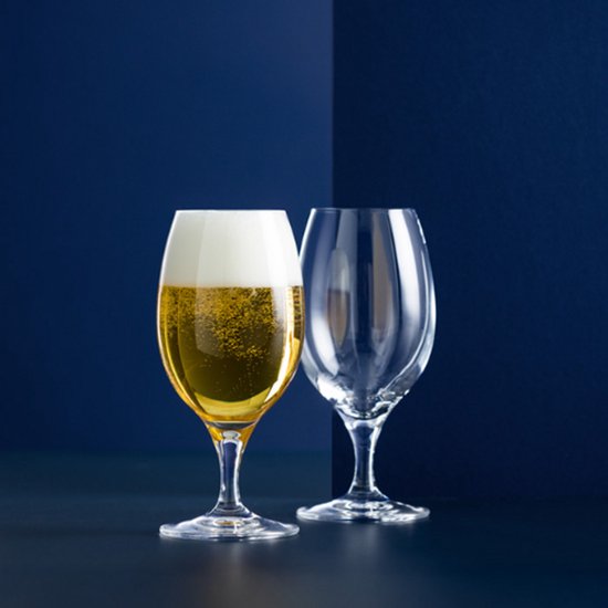 Lot de 2 verres à bière – 400 ml – Design élégant avec pied allongé – Verres à bière haut de gamme pour bières spéciales et lagers
