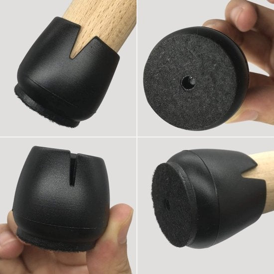 Protecteurs de pieds de chaises Protecteur de sol Ø12-16 mm - Capuchons de pieds de chaises Capuchons de meubles 24 pièces - Capuchons de chaises ronds Protecteurs de sol Chaises - Noir