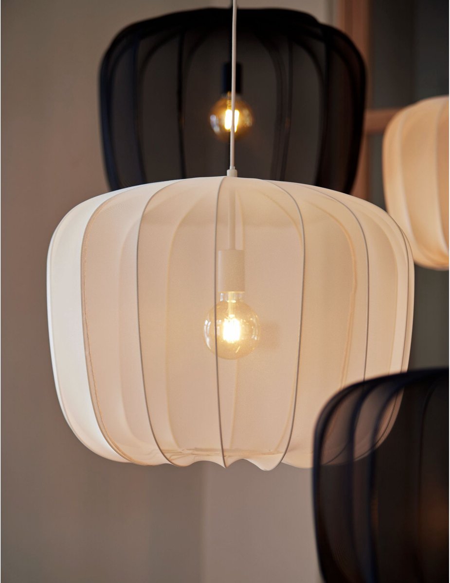 Light & Living - Lampe suspendue Plumeria - Ø60 cm - Raccord E27 - Design moderne - Textile sable et métal