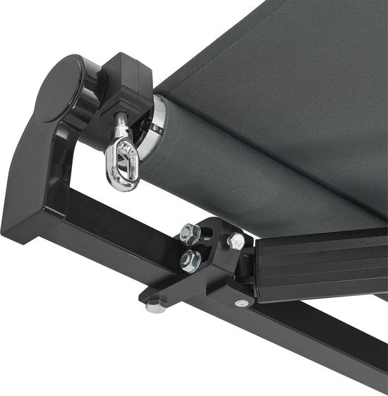 Auvent - 250 x 200 cm - Gris foncé - Matériel de fixation inclus