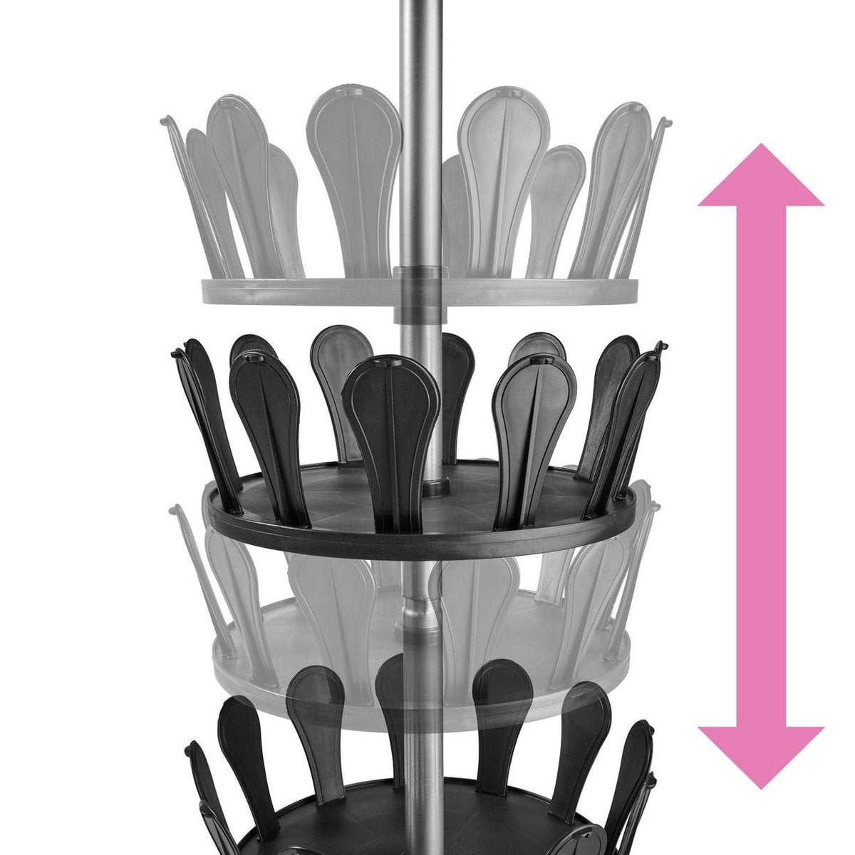 tectake® - carrousel à chaussures - pour 96 chaussures - 402645