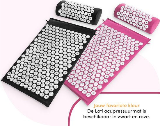Loti Nail Mat with Nail Pillow - Purple/White - Tapis d'acupression - Lit d'acupuncture - Coussin d'acupuncture - Massage Shakti - Sac de transport inclus