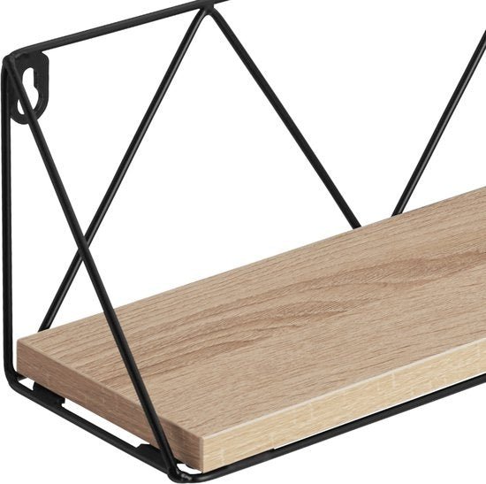 tectake® - 2 Etagères murales Rockport industrial light brown - 404432