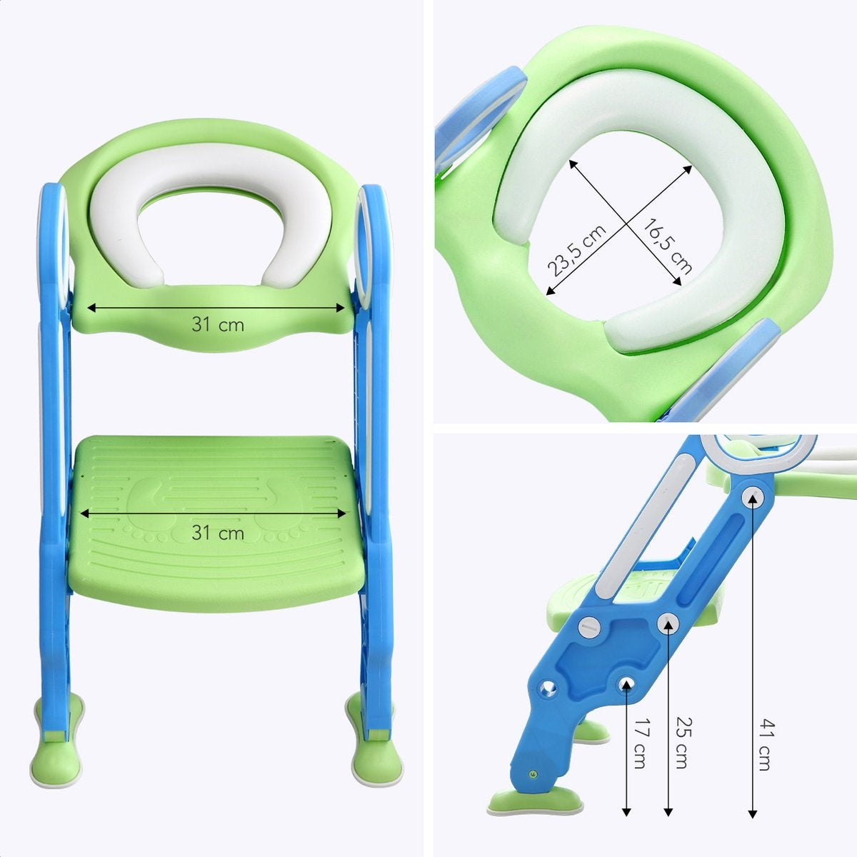 Réducteur de toilettes LifeGoods - Pot pour enfant - 2 à 7 ans - Vert/Bleu