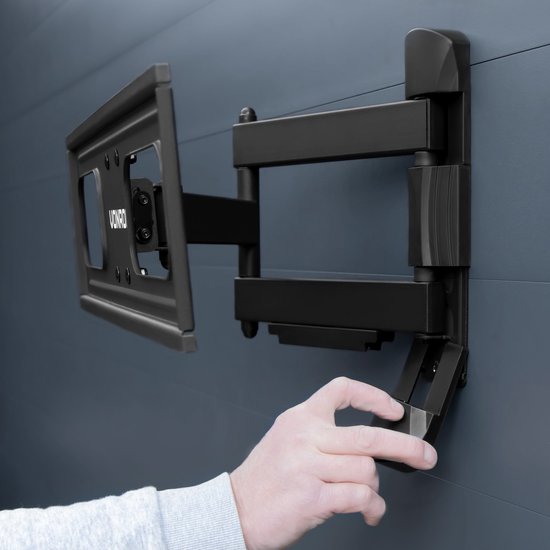 VONROC Support TV - Orientable et inclinable pour 32 à 75 pouces - Universel jusqu'à 50 kg. - Matériel de montage inclus