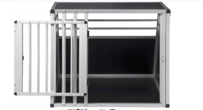 Cage de transport pour chien EUGAD Noir/Argent - 80 x 65 x 65 cm - Aluminium - L/XL