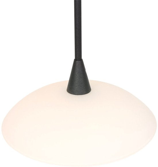 Suspension Tallerken 2654ZW Noir - Style moderne, hauteur réglable, matériaux : verre et métal, d'intérieur, Steinhauer