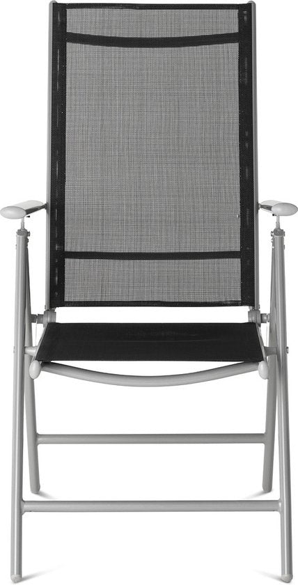 909 Outdoor - Chaises de jardin - Lot de 2 - Dossier réglable - Pliable - Chaises d'assise - Aluminium et Textile - 69 x 56 x 106 cm