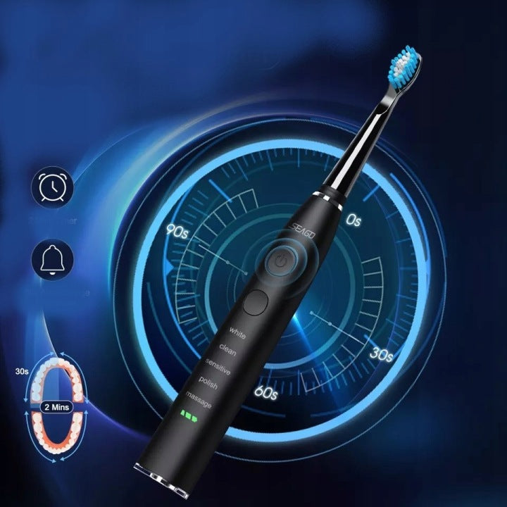 Étui Seago SG-575 noir - Pour brosse à dents sonique - Avec un compartiment pouvant accueillir 5 embouts