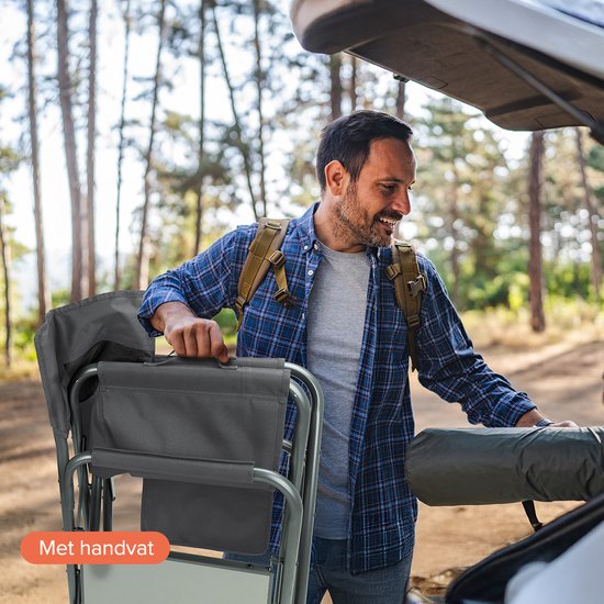 TRVLMORE Chaise de camping - Pliable - Légère - Capacité de charge 120 kg - Gris