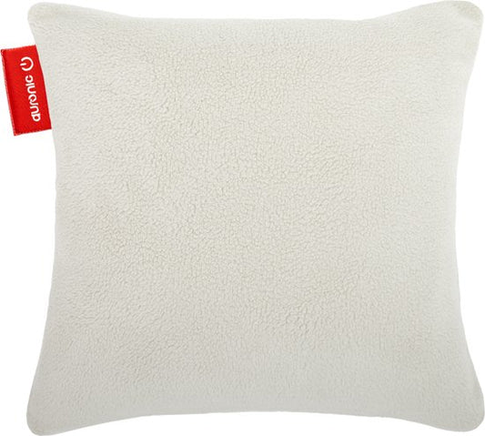 Auronic Heat Pillow - Sherpa Fleece - 45x45 - Sans fil - Rechargeable - Oreiller électrique - Infrarouge - Blanc