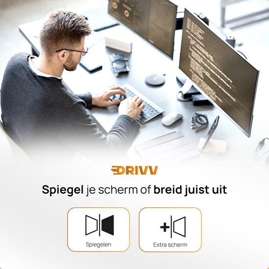 Drivv. Câble HDMI Premium 2.1 - Ultra HD High Speed 8K - HDMI vers HDMI - Convient à Xbox Series X & PS5 - 3 mètres - Orange