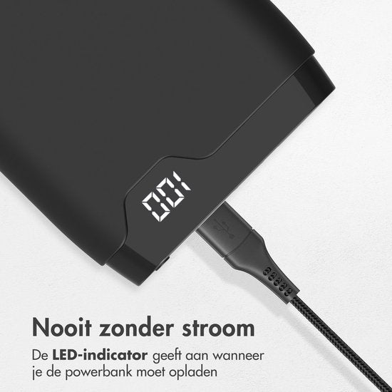 Batterie externe - imoshion® - 10000 mAh - Chargeur rapide 18W - Power Delivery - USB C & USB A - Convient à Apple iPhone et Samsung - Noir